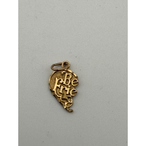 Jewelry - Vintage 14k Yellow Gold Best Friends Broken Heart Charm Pendant 14kt Gold
